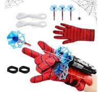 Set di 1 Spara Ragnatele Spid-er Giocattolo, Launcher Glove Guanti Launcher per Giochi con Spiderm Maschera e Spiderm Tatuaggi Spiderm Web Launcher Toy, Giocattolo Educativo per Bambini