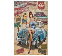 Set di 1 strofinacci da cucina con poster America, in stile vintage, morbidi e assorbenti, per casa, cucina, ristorazione, ristorante, 45 x 72 cm