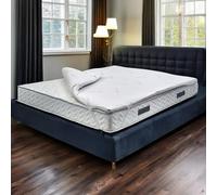 Set di 1 Topper Matrimoniale e 2 guanciali Sagittario, Rinnova Materasso, Sovramaterasso, Materassino per Ospiti, Made in Italy, 180x200 h5 cm, Bianco