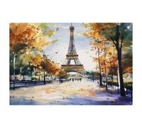 Set di 1 tovaglietta ad acquerello con Torre di Parigi, per tavolo da pranzo, lavabile, antiscivolo, per Natale, vacanze, feste di compleanno