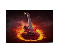 Set di 1 tovaglietta con chitarra e musica, lavabile, antiscivolo, resistente al calore, per cucina, sala da pranzo, tavolo, decorazione, 45,7 x 30,5 cm