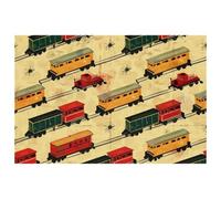Set di 1 tovaglietta con motivo "Train on the Road", per tavolo da pranzo, lavabili, antiscivolo, per Natale, vacanze, feste di compleanno