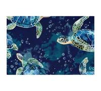 Set di 1 tovaglietta con tartarughe marine nuotate, per tavolo da pranzo, lavabili, antiscivolo, per Natale, vacanze, feste di compleanno