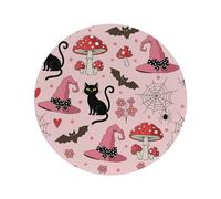 Set di 1 tovagliette rotonde con cappello da strega di Halloween, lavabili e resistenti al calore, 38,1 cm, antiscivolo, per cucina, sala da pranzo, feste, decorazione da tavolo, per interni ed
