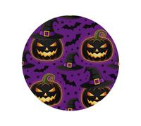 Set di 1 tovagliette rotonde con zucca di Halloween, cappello da strega, lavabili, resistenti al calore, 38,1 cm, antiscivolo, per cucina, sala da pranzo, vacanze, feste, decorazione da tavolo, per