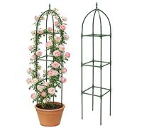 Set di 1 traliccio da giardino a forma di obelisco, struttura di supporto per piante in metallo con robusto design per tutte le stagioni, decorazione per balcone esterno, struttura da giardinaggio per