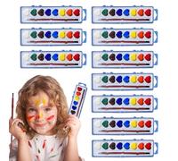 Set di 10 acquerelli a forma di cuore - Compatti kit individuali, pigmenti facili da pulire, texture liscia, design leggero e portatile | Forniture artistiche per studenti, regalo in este di
