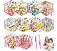 Set di 10 adesivi 3D fai da te, atossici e sicuri, in miniatura, per bambini e adulti, adesivi antistress, con pinzette, creativi, divertenti e riutilizzabili, kit per terapia fai da te per bambini