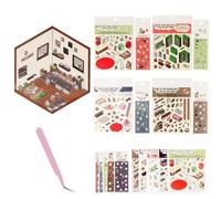Set di 10 adesivi 3D per casa, fai da te, 2025, 3D House, Make Your Own Supermarket Fun DIY Stickers Scene Diy 3D Sticker Scene for Adult Kids Relief Stress Pass The Time