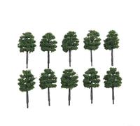 Set di 10 alberi modellini in plastica da 5 cm per paesaggio ferroviario con design realistico fatto a mano adatto per architettura e scene da tavolo di sabbia
