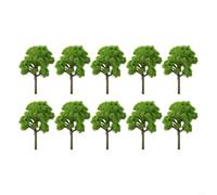 Set di 10 alberi per modellismo ferroviario e giochi di guerra, realistici, in plastica verde, accessori per la disposizione di due altezze, 7 cm, 9 cm, per paesaggi da tavolo (9 cm)