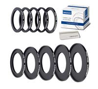 Set di 10 anelli adattatori per filtro da 55 mm, in metallo, per tutte le marche UV ND CPL (55-40,5 mm, 55-46 mm, 55-49 mm, 55-52 mm, 55-58 mm, 55-62 mm, 55-67 mm, 55-72 mm, 55-77 mm, 55-82 mm) +