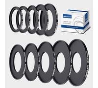 Set di 10 anelli adattatori per filtro obiettivo, in metallo, compatibili con tutte le marche UV ND CPL (43-46 mm, 43-49 mm, 43-52 mm, 43-55 mm, 43-58 mm, 43-62 mm, 43-67 mm, 43-72 mm, 43-77 mm, 43-82