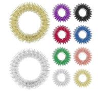 Set di 10 anelli massaggianti, anello per agopressione, anello per massaggio delle dita, anello sensoriale, per stimolare la circolazione sanguigna e alleviare lo stress