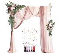 Set di 10 archi decorativi viola per matrimoni, 2 rose polverose e 3 tende ad arco e 5 cannoni per coriandoli, fiori pergolati per matrimoni