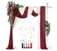 Set di 10 archi decorativi viola per matrimoni, 2 rose polverose e 3 tende ad arco e 5 cannoni per coriandoli, fiori pergolati per matrimoni