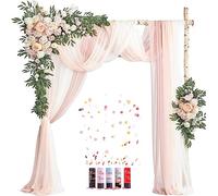 Set di 10 archi decorativi viola per matrimoni, 2 rose polverose e 3 tende ad arco e 5 cannoni per coriandoli, fiori pergolati per matrimoni