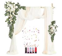 Set di 10 archi decorativi viola per matrimoni, 2 rose polverose e 3 tende ad arco e 5 cannoni per coriandoli, fiori pergolati per matrimoni