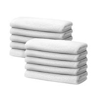 Set di 10 Asciugamani Bidet 30x50 cm | Piccoli Asciugamani Viso | Telo Bagno e Doccia per Ospiti | 100% Cotone | Spugna Morbido e Assorbente | 500g/m2 | Hotel e B&B | Oeko-TEX | Ôhm | Bianco