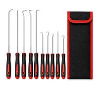 Set di 10 attrezzi con ganci, in lega di acciaio legato, con manico in ABS, set per O-ring, guarnizione, anello di tenuta dell'albero, clip a molla, accessori per il montaggio di attrezzi e officina