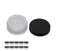 [Set di 10] Barattoli a Polvere Sciolta Multiuso | Custodia in Polvere per Trucco Portatile con Coperchio Nero e Corpo Trasparente | Contenitori di Stoccaggio in Facciale con Inserto a Rete Rimovibile