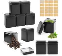 Set di 10 barattoli ermetici giapponesi con 20 etichette vuote per identificare contenuti come chicchi di caffè e fiori secchi