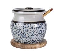 Set di 10 barattoli per spezie da cucina, in ceramica, per condimenti, condimenti, spezie, zuccheriera con cucchiaio e vassoio