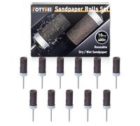 Set di 10 bastoncini di carta vetrata a grana 400 con utensile rotante Dremel per gambo da 1/8", accessori per utensili rotanti adatti per rimozione della ruggine dei metalli/lucidatura della giada