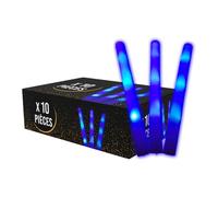 Set di 10 bastoncini luminosi a LED di colore 40 cm - Baton da schiuma luminoso per matrimoni e feste con batterie incluse, 3 modalità di lampeggiamento, consegna 24/48 ore, SPARKLERS CLUB (blu)