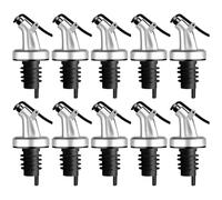 Set di 10 beccucci per olio d'oliva, in plastica, per vino, olio, aceto, tappo per bottiglia di olio da cucina, ugello erogatore con design a pressione, anello multi-guarnizione e sfiato inferiore per