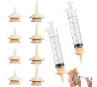 Set di 10 biberon per gattini con mini tettarella in silicone e 2 siringhe graduati - kit alimentazione per cuccioli, conigli, piccoli animali, riutilizzabile e sicuro