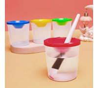 Set di 10 bicchieri per pittura con coperchi, tazze per la pulizia dei pennelli con coperchi dai colori vivaci. Ideale per principianti in acquerello, acrilico e pittura ad olio, questi bicchieri