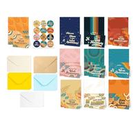 Set di 10 biglietti di ringraziamento per colleghi, per il riconoscimento dei dipendenti, divertenti biglietti motivazionali con buste, per ufficio, , insegnanti, bambini, studenti, colleghi