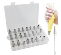 Set di 10 boccole professionali, boccole per pasticceria, punte per tubi, boccole in crema per la decorazione di muffin e cupcakes,vaec 1 spazzola per la pulizia