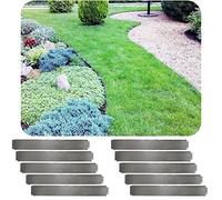 Set di 10 Bordure per aiuole in metallo alu/zinco alto 14cm, lungo 10m galvanizzato | Bordura giardino | Bordatura per prato | Bordo in metallo flessibile | Bordatura da giardino