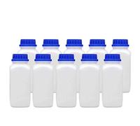 Set di 10 bottiglie da 1000 ml a bocca larga con tappo a vite resistente alle sostanze chimiche; qualità da laboratorio; circa per merci pericolose (10x22433)