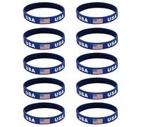 Set di 10 braccialetti elastici morbidi per eventi sportivi 2026, in mostra il colore della squadra internazionale, ideali per la collaborazione tra collezionisti