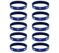 Set di 10 braccialetti elastici morbidi per eventi sportivi 2026, in mostra il colore della squadra internazionale, ideali per la collaborazione tra collezionisti