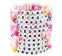 Set di 10 braccialetti per ragazza, braccialetti dell'amicizia elasticizzati colorati, braccialetti con perline per coppie, accessori per costumi cosplay, braccialetti impilabili con ciondoli a forma