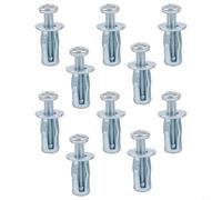 Set di 10 bulloni di ancoraggio a parete cava per pannelli cavi in metallo e alluminio, M5/M6, elementi di fissaggio in acciaio al carbonio zincato, con installazione del foro (10 mm/12 mm) (M5)