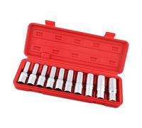 Set di 10 bussole a stella a lunga portata progettate per una presa a stella precisa e durabilità, facile accesso allo spazio ristretto set di porte estese