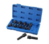 Set di 10 bussole Torx a stella con attacco da 1/2 pollici, compatibili con utensili T40, T45, T50, T52, T55, T60, T70, T80, in una scatola