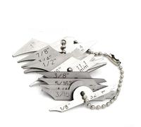 Set di 10 calibri per saldare filettature per misurare le cuciture di saldatura da 3 mm a 25 mm con calibri di raggio da 1/8 a 1 pollice adatto per un'ispezione accurata della saldatura