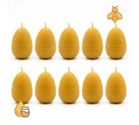 Set di 10 CANDELE IN CERA D'API A FORMA DI UOVO decorazione natalizia natur