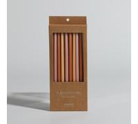 Set di 10 candele sottili marroni, gialle e rosa