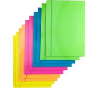 Set Di 10 Cartelline Fluo (2 Pezzi per Colore 5X2) - Cartoncino 350 G Con Elasti