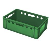 Set di 10 Casse Cassette Cestini Agricoli Jestic E2 | 60x40x20 cm | per Carne Pesce Frutta Verdura Dura Utensili Piante | CE 1935/2004 | Impilabili | Verdi | in Plastica