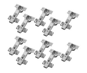 Set di 10 cerniere angolari BLUM 71B3580 110° con chiusura automatica incl. piastra di montaggio 174E6100 e viti speciali con tasselli a espansione (EXPANDO)