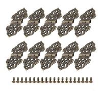 Set di 10 cerniere in lega di zinco per mobili in legno stile vintage e valigie (bronzo)