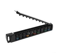 Set di 10 chiavi a bussola da 10-24 mm per chiavi a bussola IMPACT, in acciaio al cromo vanadio con pareti spesse con anelli colorati codificati, giunto girevole per uso automobilistico e officina (78